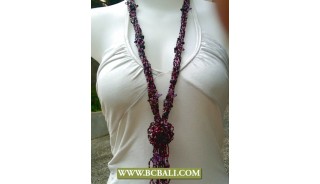 Long Fashion Necklace wrap Beading mix Stone and Flower Rose